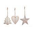 TŘI SYMBOLY VÁNOC | sada dřevěných ozdob | 3 ks