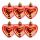 LESKLÁ SRDÍČKA S TŘPYTKAMI | sada vánočních ozdob | červená | 6 ks × 5 cm