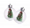 KOULE SE STROMEČKEM | sada vánočních ozdob s vnitřní dekorací | transparentní | 2 ks × 8 cm