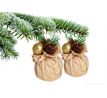 KOULE V REŽNÉM KABÁTKU | sada vánočních ozdob s přízdobou | 3 ks × 6 cm