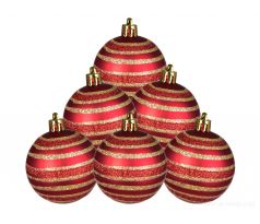 červené s vodorovnými zlatými pruhy