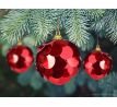 ČERVENÝ TŘPYT VÁNOC | sada ozdob | 6 ks | flitrové koule