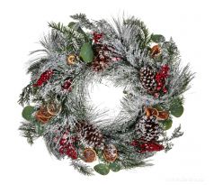 ZIMNÍ VĚNEC S ŠIŠKAMI A PLODY | dekorace na dveře i stůl | Ø 50 cm