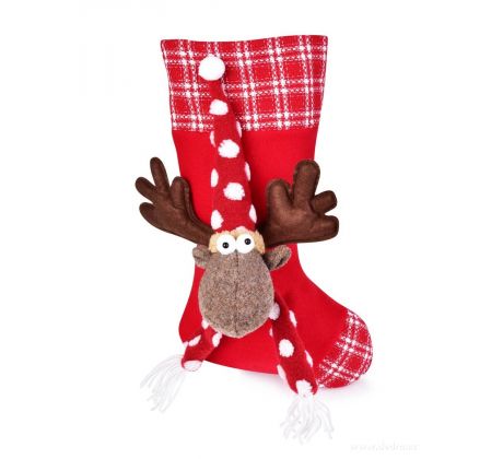 MAXIPUNČOCHA SE SOBÍKEM | textilní punčocha na Mikulášskou nadílku | 46 cm