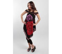 černá s motivem růží