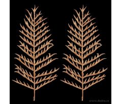 2 ks bronzového kapradí, délka cca 40 cm