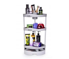 62 cm třípatrová rohová police/regál do koupelny