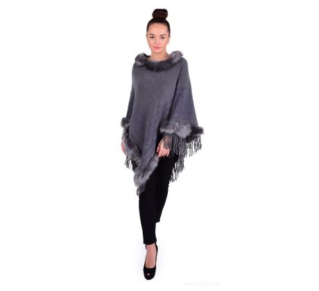 EVELIN dámské pončo, šedé