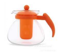 SKLENĚNÁ KONVICE, oranžová,1500 ml