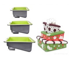 3 ks silnostěnné čtvercové šikmé formy na korpusy, CRAZY DORT BIOPAN,