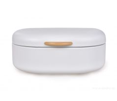 GOURMET | kovový chlebník s otevíracím víkem | bílý