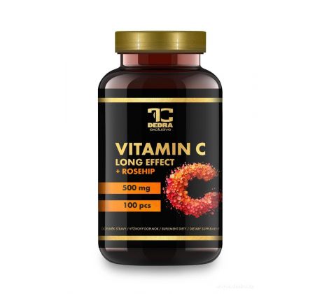 VITAMIN C 500 mg se šípkem | postupné uvolňování + 25 mg šípkového extraktu | 100 kapslí