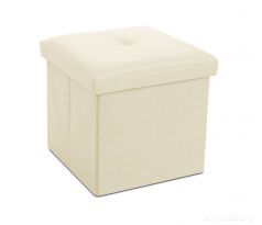 SEDACÍ BOXER | skládací taburet s úložným prostorem | vel. M | krémový