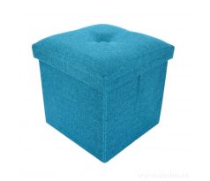SEDACÍ BOXER | skládací taburet s úložným prostorem | vel. M | tyrkysový