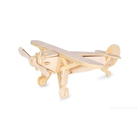 20,5 cm 3D skládací dřevěná stavebnice LETADLO