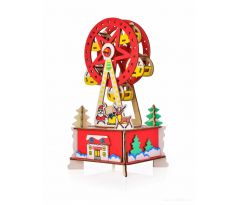 26 cm skládací dřevěná stavebnice, VÁNOČNÍ KOLOTOČ