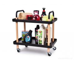 TROLLEY | pojízdný vozík 2patrový | multifunkční regál na kolečkách | černý