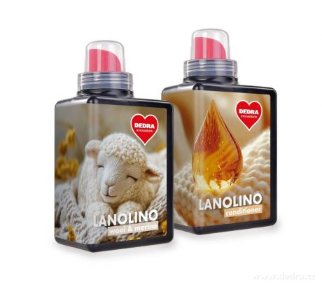 LANOLINO | sada 1+1 | prací gel + kondicionér na vlnu & jemné prádlo | WOOL & MERINO | 2×500 ml