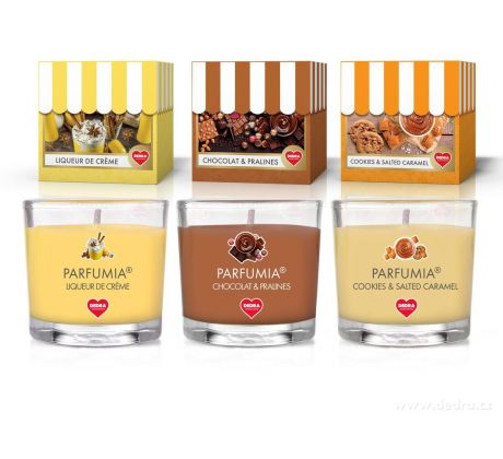 DELICATES | sada 3 votivních svíček A | PARFUMIA® | 3×55 ml