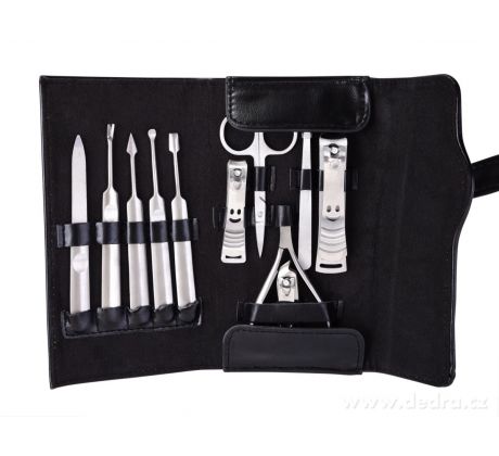 Luxusní manikúra 12 dílná sada v etui se zdobnou přezkou, 12 dílná sada