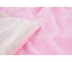 LAGOON DREAM | dvouvrstvá luxusní přikrývka 150 × 200 cm | LAGOON VELVET & hebká imitace beránka | světle růžová