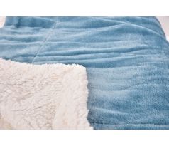 LAGOON DREAM | dvouvrstvá luxusní přikrývka 150 × 200 cm | LAGOON VELVET & hebká imitace beránka | modrá