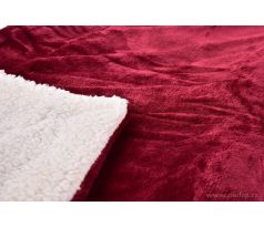 LAGOON DREAM | dvouvrstvá luxusní přikrývka 150 × 200 cm | LAGOON VELVET & hebká imitace beránka | vínová