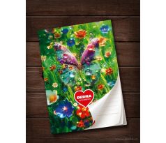 Designový poznámkový blok | zápisník A5 | 50 listů | MAGIC GARDEN