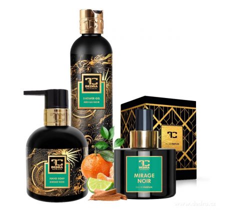 MIRAGE NOIR | valentýnská sada EDP + tekuté mýdlo + sprchový gel | 1+2 ZDARMA
