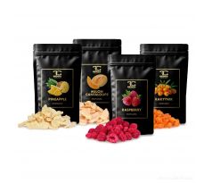 OVOCNÝ KOŠÍK | Sada lyofilizovaného ovoce | ananas & meloun & maliny & rakytník | 50 g x 4