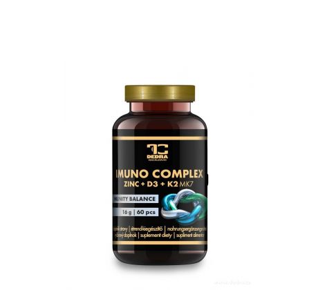 IMUNO COMPLEX | vitamín D3 + K2 MK-7 + zinek | podpora imunity, kostí & vitality | 60 kapslí | 16 g
