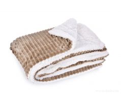 RELIEF LAGOON | luxusní dvouvrstvá přikrývka 150 × 200 cm | LAGOON VELVET & hebká beránčí imitace | přírodní