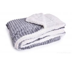 RELIEF LAGOON | luxusní dvouvrstvá přikrývka 150 × 200 cm | LAGOON VELVET & hebká beránčí imitace | šedá