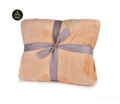 LAGOON VELVET | přikrývka 150 × 200 cm | lesklý sametový efekt & měkké mikrovlákno | cappuccino