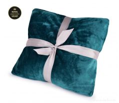 LAGOON VELVET | přikrývka 150 × 200 cm | lesklý sametový efekt & měkké mikrovlákno | petrolejová