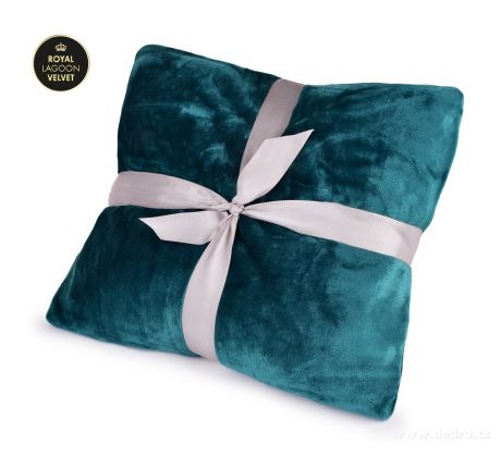 LAGOON VELVET | přikrývka 150 × 200 cm | lesklý sametový efekt & měkké mikrovlákno | petrolejová