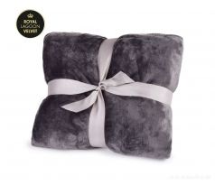 LAGOON VELVET | přikrývka 150 × 200 cm | lesklý sametový efekt & měkké mikrovlákno | antracitová