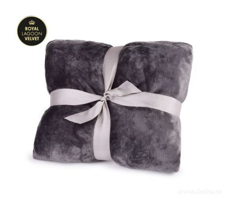 LAGOON VELVET | přikrývka 150 × 200 cm | lesklý sametový efekt & měkké mikrovlákno | antracitová