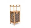GoEco® | Bambusový regál s výklopným košem na prádlo a poličkou | 95 cm