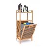 GoEco® | Bambusový regál s výklopným košem na prádlo a poličkou | 95 cm