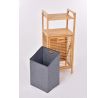 GoEco® | Bambusový regál s výklopným košem na prádlo a poličkou | 95 cm