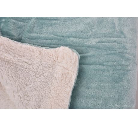 LAGOON DREAM | dvouvrstvá luxusní přikrývka 150 × 200 cm | LAGOON VELVET & hebká imitace beránka | tyrkysová