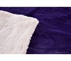 LAGOON DREAM | dvouvrstvá luxusní přikrývka 150 × 200 cm | LAGOON VELVET & hebká imitace beránka | fialová