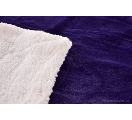 LAGOON DREAM | dvouvrstvá luxusní přikrývka 150 × 200 cm | LAGOON VELVET & hebká imitace beránka | fialová