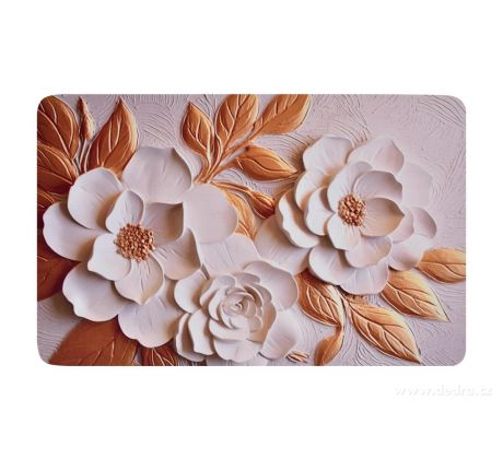 SPA | ULTRASAVÁ křemelinová předložka | rychleschnoucí & protiskluzová | 80 × 50 cm | flowers