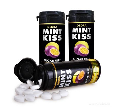 Sada 2+1 | MINT KISS |  marakujovo-mátové osvěžující pastilky bez cukru | maracuja mint | 28 g x 3