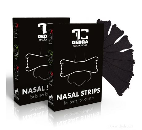 1+1 NASAL STRIPS | nosní pásky pro lepší dýchání | 2 × 30 ks | černé