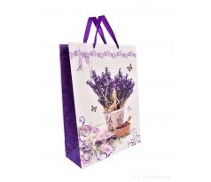 Dárková taška levandulová, s motivem levandule