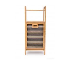 GoEco® | Bambusový regál s výklopným košem na prádlo a poličkou | 95 cm