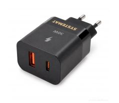 SYSTEMAT | Dvojitá rychlonabíječka USB-A + USB-C | 30 W